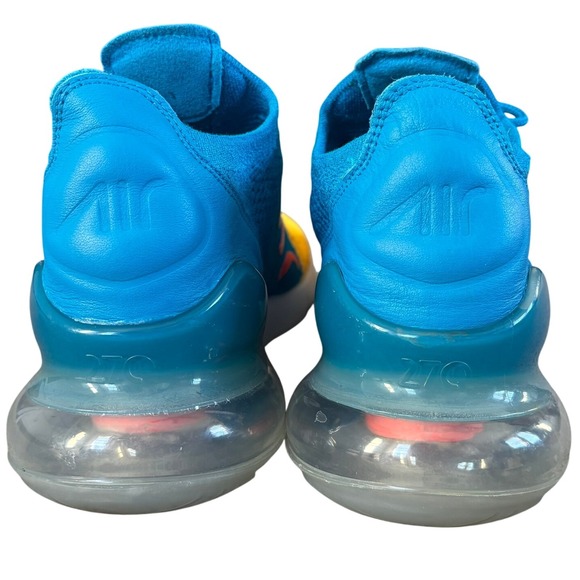 Nike‎ Air Max 270 Flyknit Blue Yellow Men's Sz 10 Activewear Running a01023-800 - Picture 12 of 12